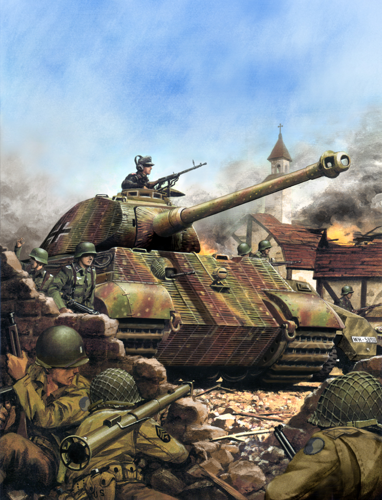 6+boys, bazooka, bolt_action, canteen, caterpillar_tracks, church, city, fire