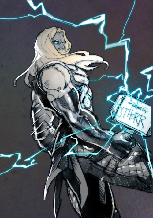 1boy, armor, beard, blonde_hair, blue_eyes, electricity, facial_hair, glowing