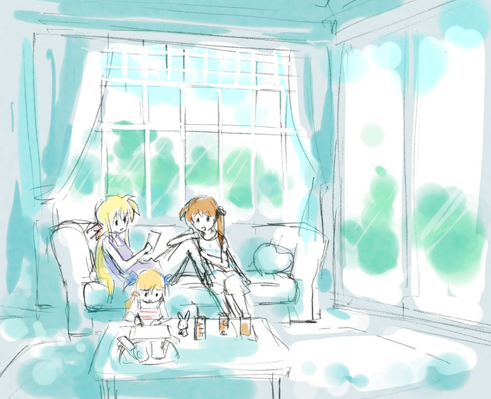 fate_testarossa, mahou_shoujo_lyrical_nanoha, mahou_shoujo_lyrical_nanoha_strikers, sketch, takamachi_family, takamachi_nanoha, vivio