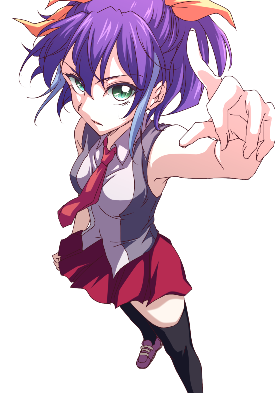 1girl, blue_hair, eteraito, foreshortening, green_eyes, hiiragi_yuzu, hiiragi_yuzu_(cosplay), multicolored_hair