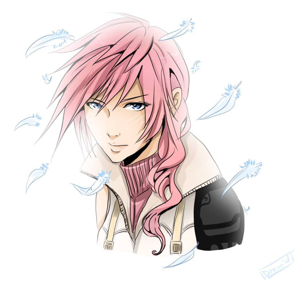 blue_eyes, drew_winchester, final_fantasy, final_fantasy_xiii, lightning_farron, skydrew