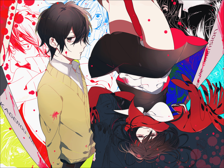 dark_konoha, ene_(kagerou_project), highres, kagerou_project, kano_shuuya, kido_tsubomi, kisaragi_shintarou, kokonose_haruka