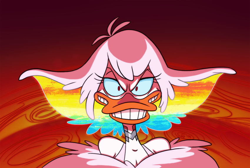 1girl, character_request, choker, disney, evil_grin, evil_smile, freshyfresh, grin