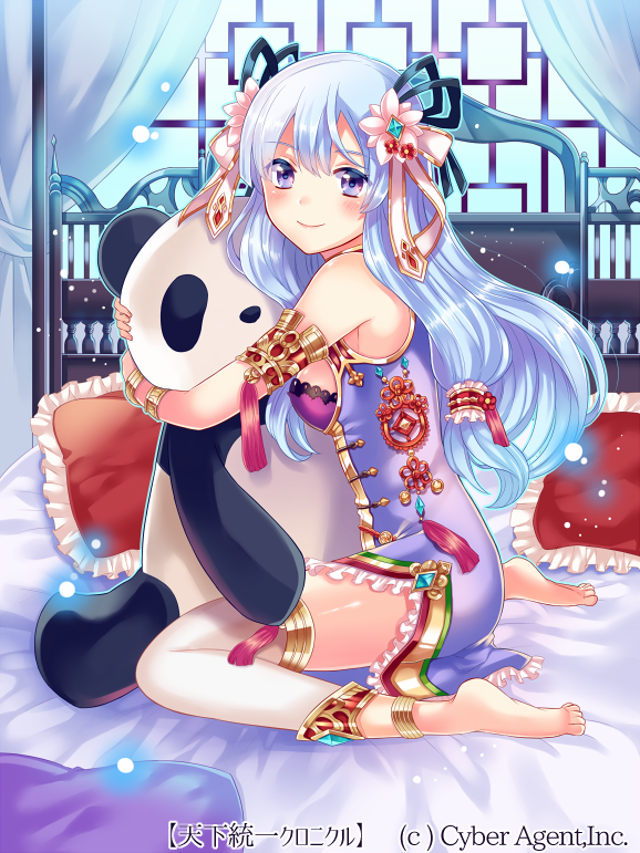 1girl, barefoot, long_hair, official_art, original, purple_hair, shina_shina, solo