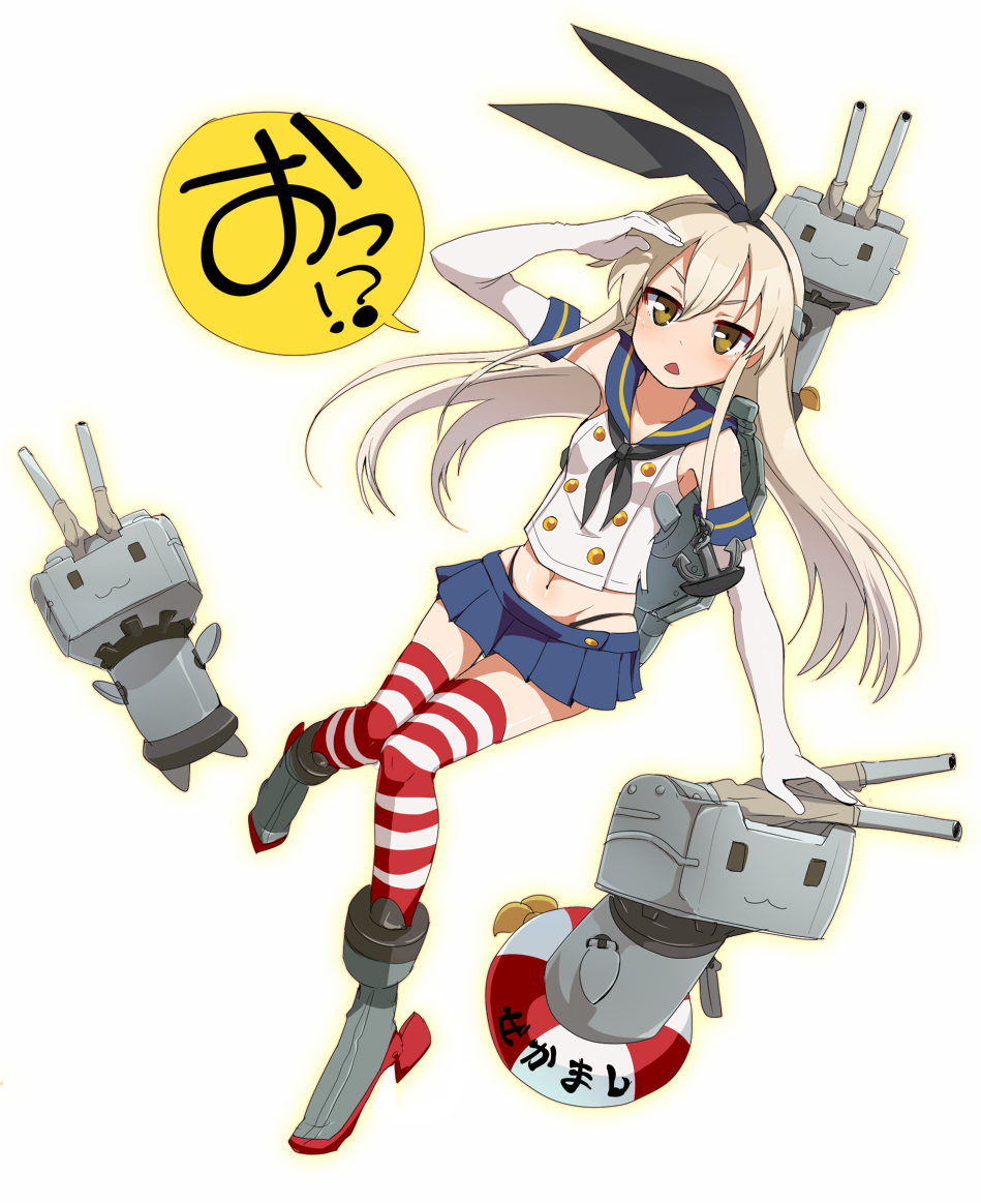 1girl, :3, anchor_hair_ornament, blonde_hair, elbow_gloves, gloves, hair_ornament, hair_ribbon