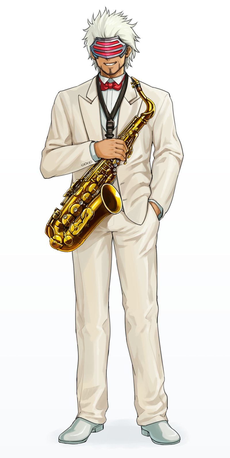 1boy, beard, bowtie, facial_hair, godot, goma_(goma-folio), gyakuten_saiban, hand_in_pocket