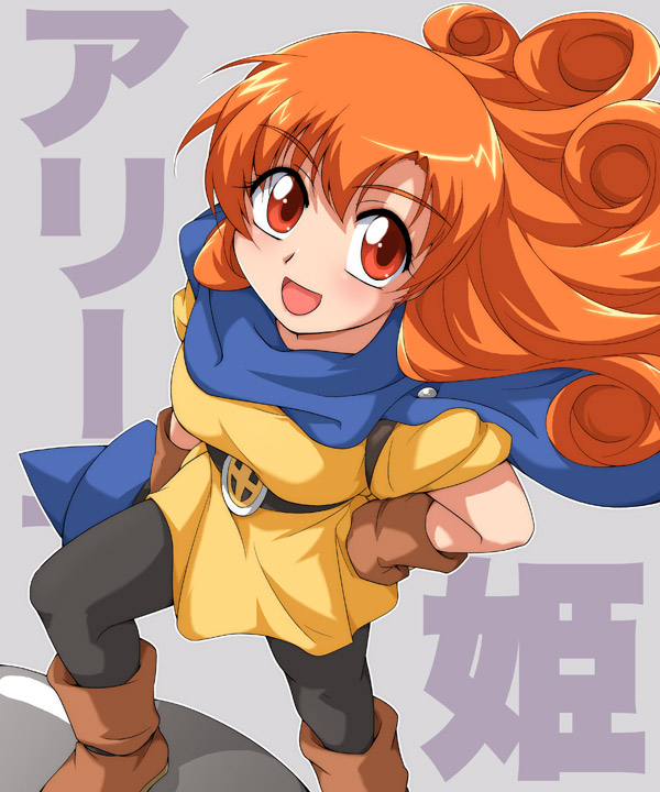 1girl, alena_(dq4), bioroid_hei, cape, dragon_quest, dragon_quest_iv, gloves, long_hair