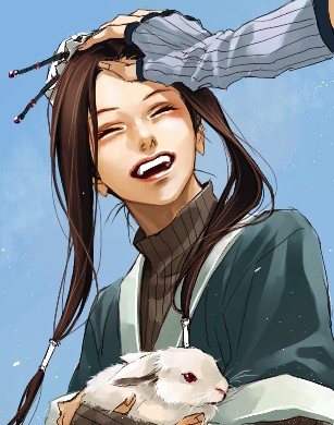 bunny, haku_(naruto), hands, happy, lily_(artist), long_hair, lowres, male
