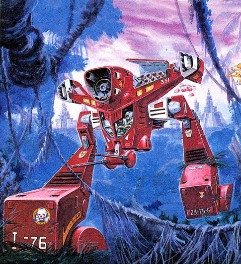 box_art, chiram, choujikuu_seiki_orguss, ishkick, jungle, mecha, nature, official_art