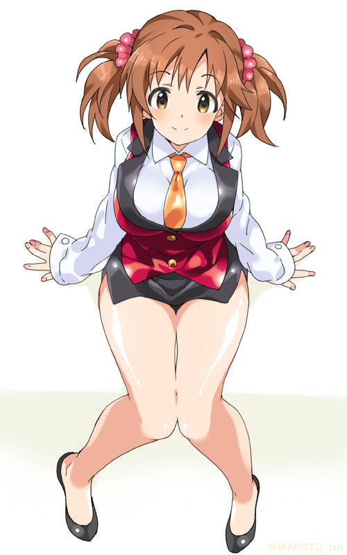 1girl, blush, breasts, brown_eyes, brown_hair, idolmaster, idolmaster_cinderella_girls, large_breasts