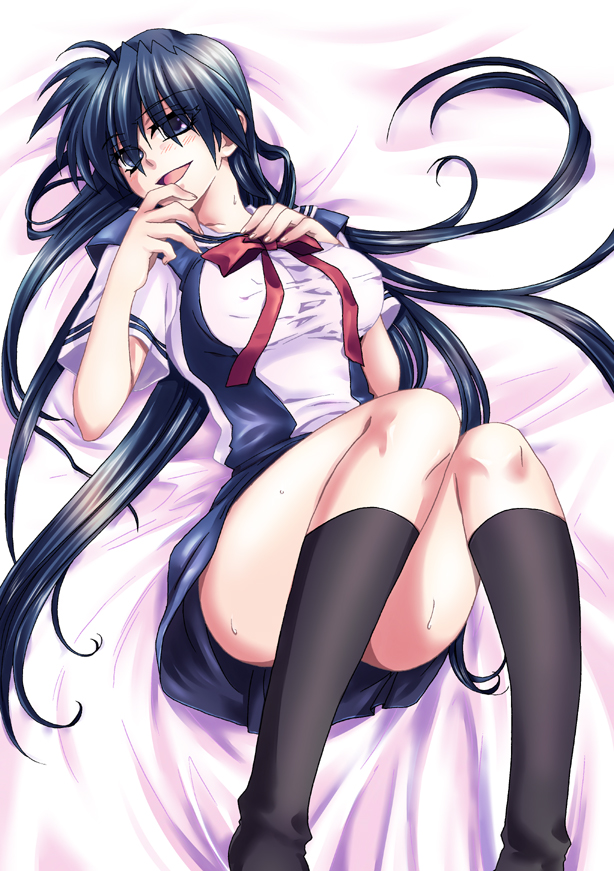 blue_hair, censored, clannad, convenient_censoring, convenient_leg, genderswap, ikuhashi_muiko, long_hair