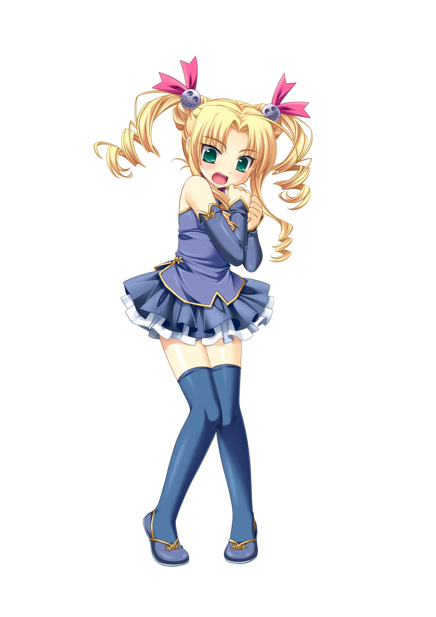 absurdres, blonde_hair, curly_hair, detached_sleeves, enjutsu, green_eyes, highres, koihime_musou