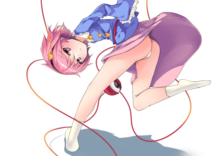 1girl, arai_togami, ass, bent_over, eyeball, hairband, heart, komeiji_satori