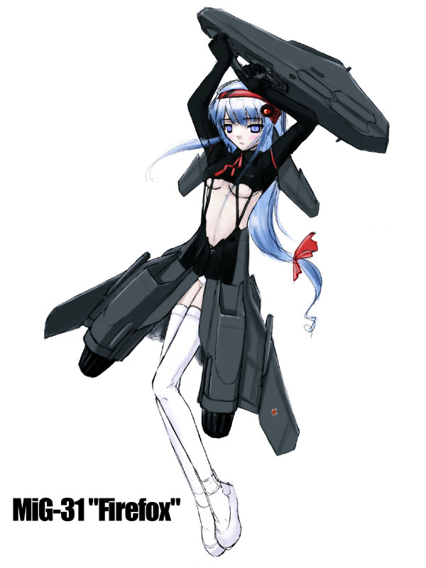 167sq, 1girl, airplane, arms_up, blue_eyes, blue_hair, breasts, character_name