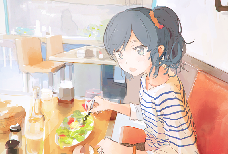 1girl, aikatsu!, blush, imago, kiriya_aoi, open_mouth, side_ponytail, solo