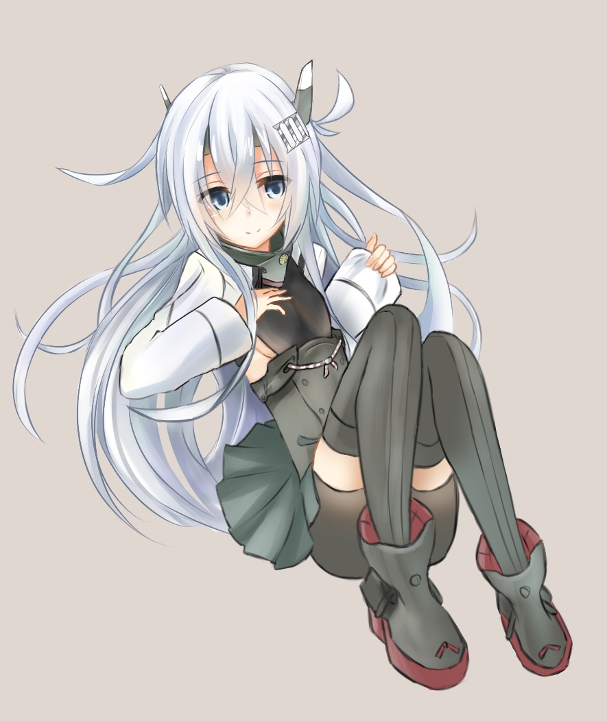 1girl, aqua_eyes, aqua_hair, bike_shorts, boots, eve_(kenzen), grey_skirt, hair_ornament