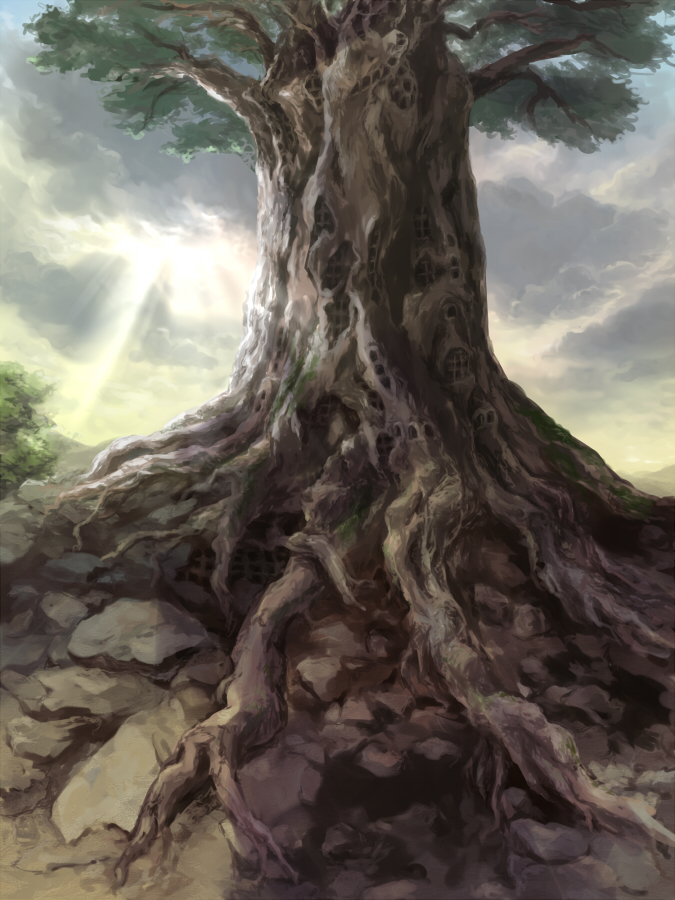 necona, no_humans, original, roots, scenery, tree, tree_house, treehouse