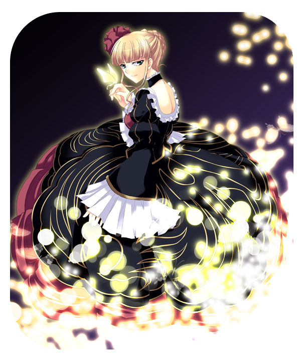 butterfly, choker, dress, ico_(artist), ico_(pekoguest), umineko_no_naku_koro_ni