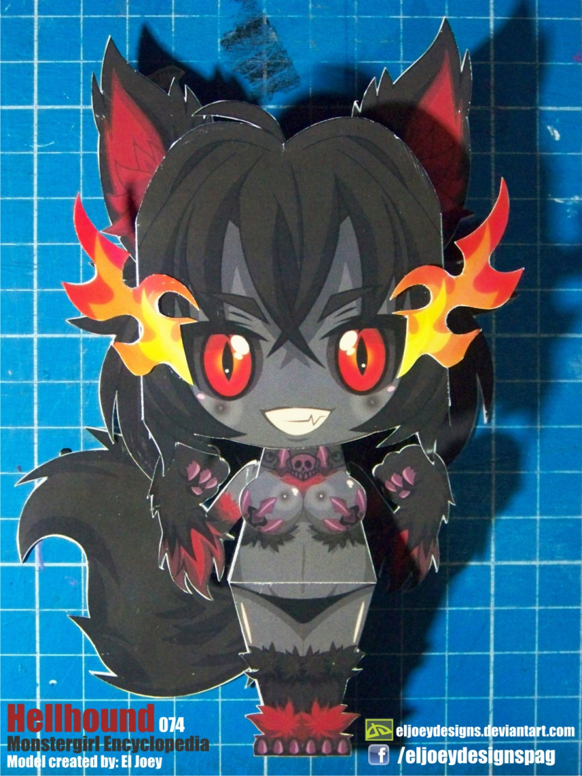 1girl, animal_ears, artist_name, black_hair, black_sclera, breasts, character_name, chibi