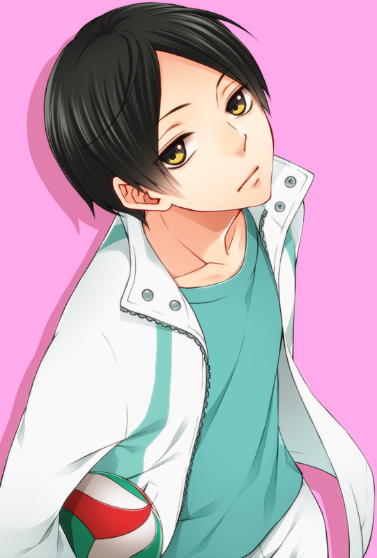 1boy, black_hair, haikyuu!!, jacket, kunimi_akira, looking_at_viewer, open_clothes, open_jacket