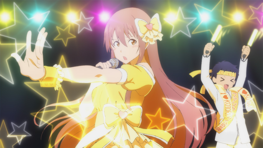 2boys, april_fools, blush, crossdressinging, glowstick, hair_ornament, headband, idol
