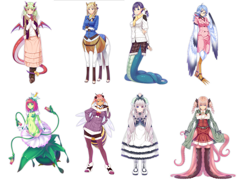 alraune, aruru_aruruun, bee_girl, blonde_hair, breasts, bubuzuke, centaur, character_request
