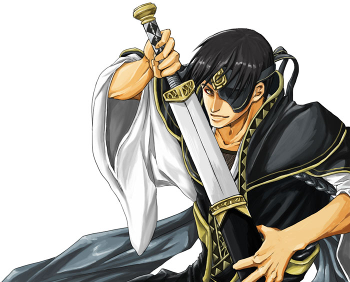 eyepatch, featxxx, gensou_suikoden, gensou_suikoden_v, georg_prime, headband, male, sheath