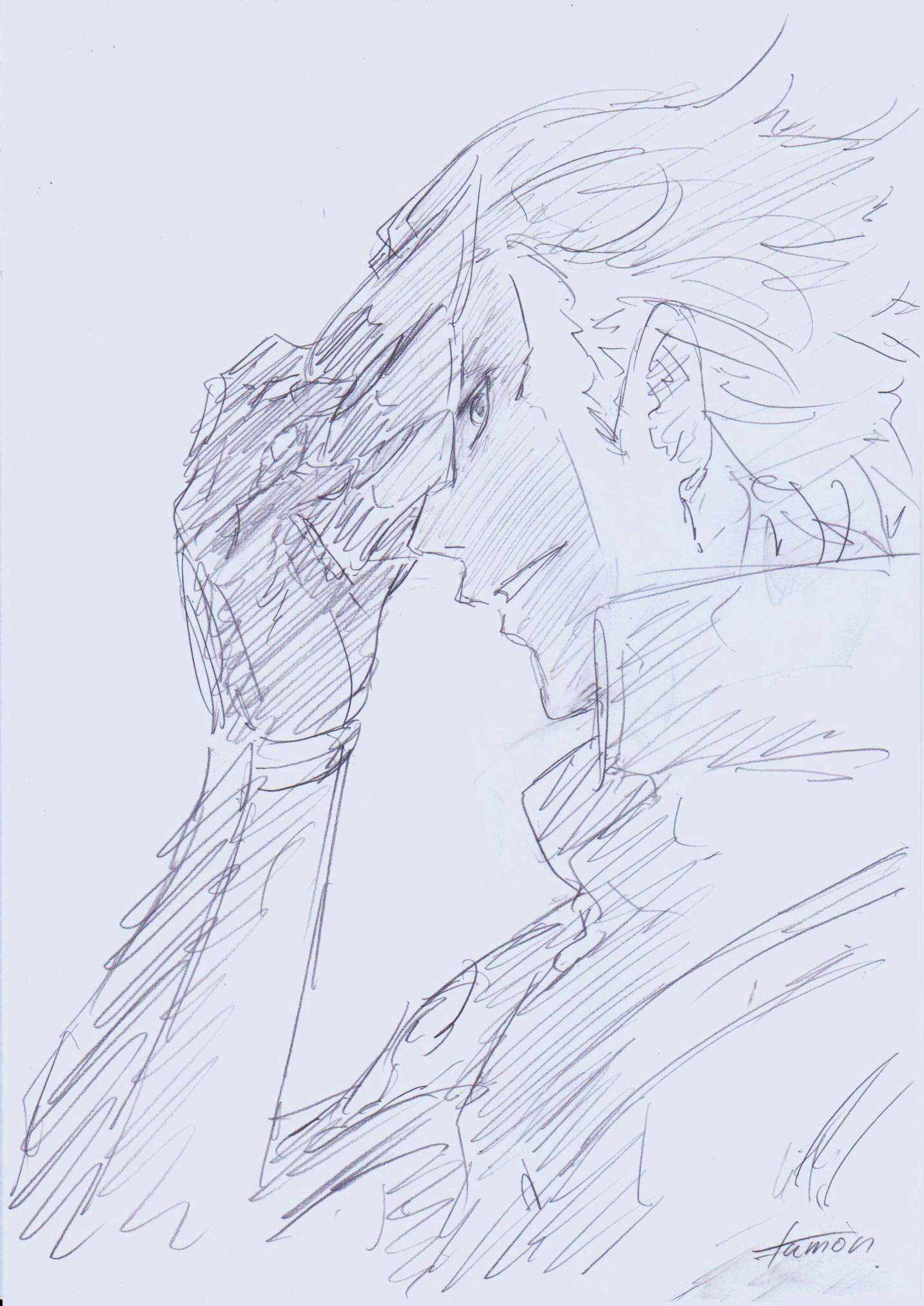1boy, gundam, gundam_g_no_reconguista, highres, mask_(gundam_g_no_reconguista), monochrome, oota_tamon, sketch