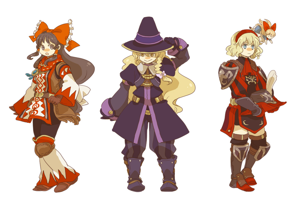black_mage, crossover, emu_(losspass), emu_(pixiv913663), final_fantasy, final_fantasy_xi, hakurei_reimu, kirisame_marisa