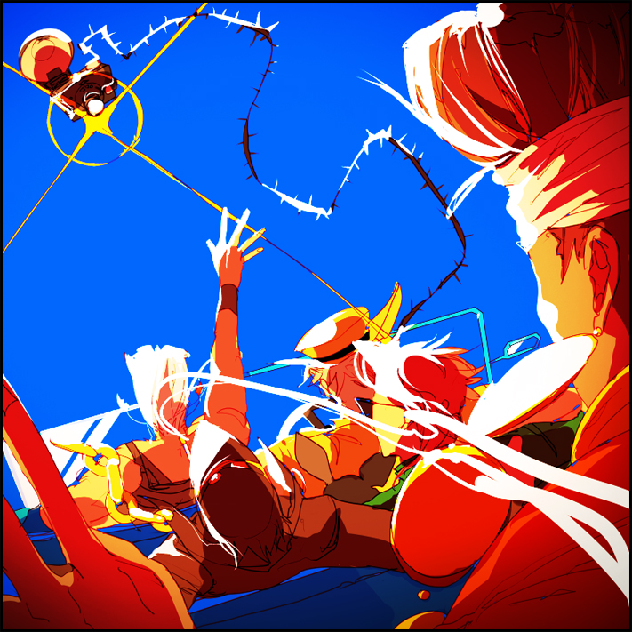 camera, driving, from_behind, hermit_purple, jean_pierre_polnareff, jojo_no_kimyou_na_bouken, joseph_joestar, kakyouin_noriaki