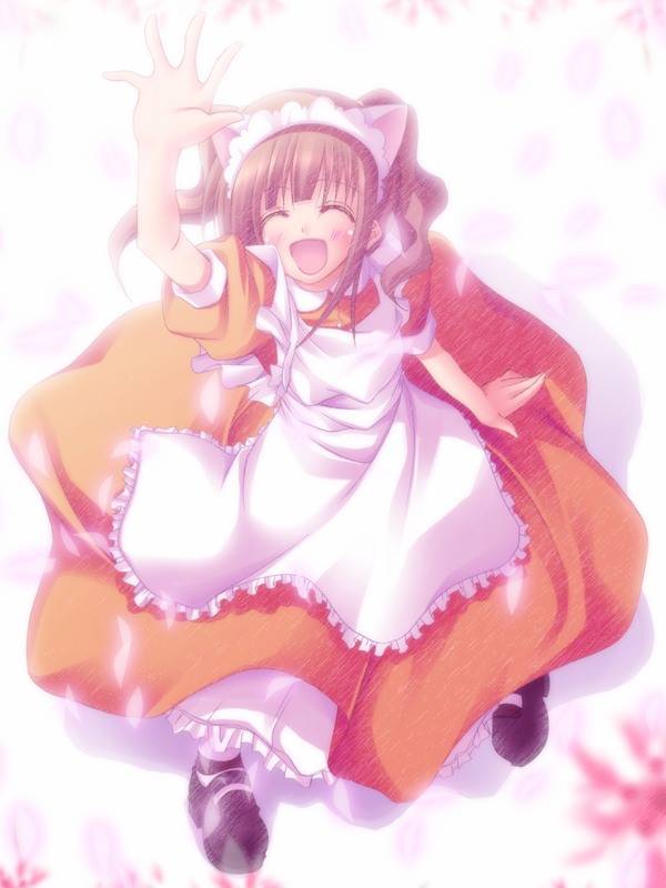 animal_ears, brown_hair, cat_ears, closed_eyes, idolmaster, kago_no_tori, kagonotori, maid