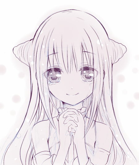 1girl, double_bun, fujiwara_cocoa_(mangaka), katsute_mahou_shoujo_to_aku_wa_tekitai_shiteita, long_hair, looking_at_viewer, mimori_byakuya, monochrome