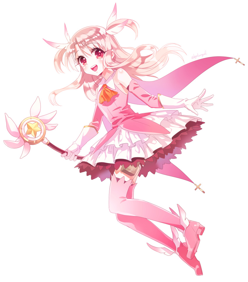 1girl, absurdres, blush, boots, byulrorqual, elbow_gloves, fate/kaleid_liner_prisma_illya, fate/stay_night