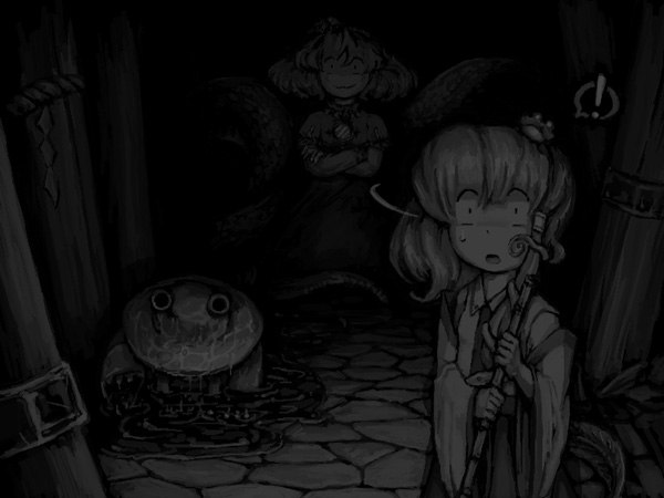 broom, buranantoka, crawling, crossed_arms, dark, darkness, eyes, hat