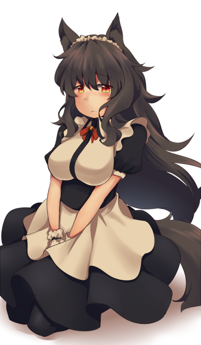 1girl, animal_ears, karimiya_chiko, kuromiya, long_hair, original, red_eyes, solo