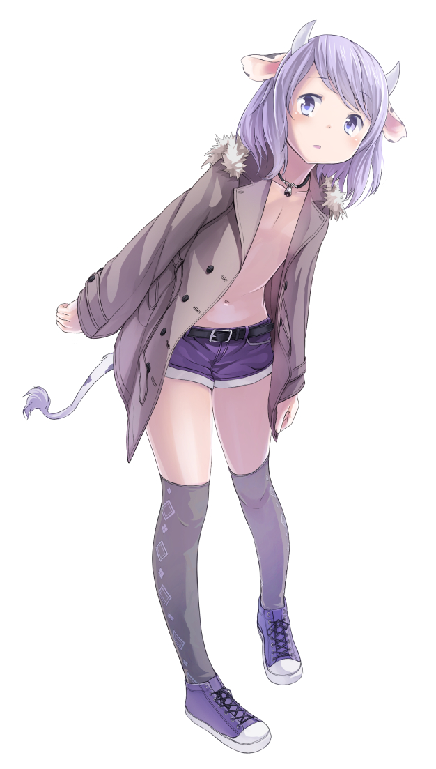 1boy, animal_ears, bell, coat, cow_ears, cow_horns, cow_tail, ell