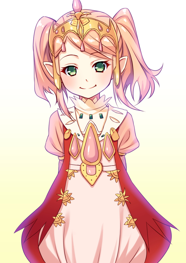 arms_behind_back, dress, final_fantasy, final_fantasy_xiv, green_eyes, hoshi_ichi, lalafell, long_hair
