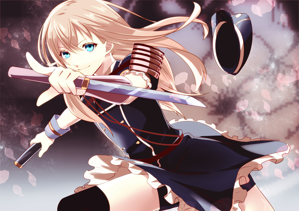 1boy, bike_shorts, black_legwear, blonde_hair, blue_eyes, cherry_blossoms, colored_eyelashes, crossdressinging