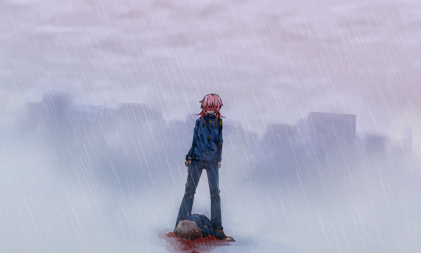 2boys, blood, brown_hair, death, gakuran, inazuma_eleven_(series), inazuma_eleven_go, kirino_ranmaru