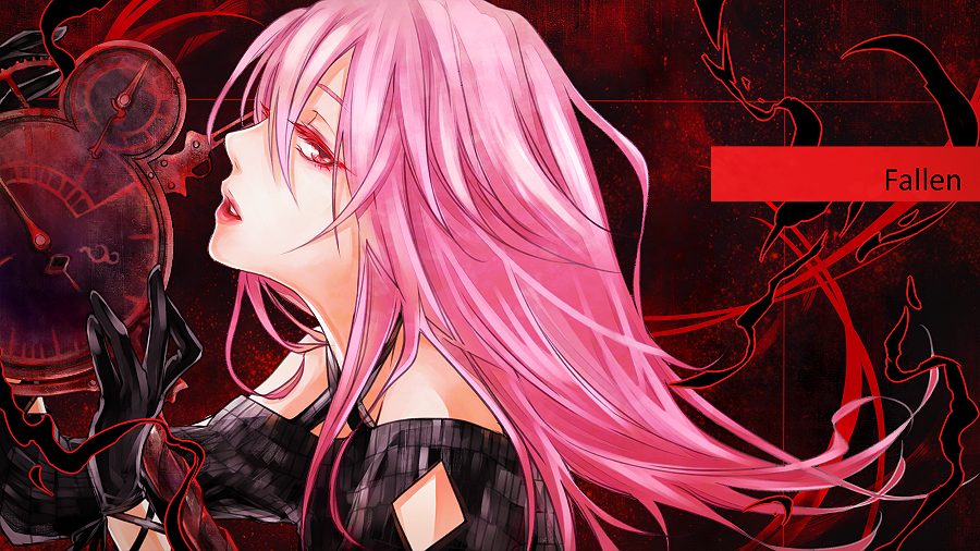 1girl, bare_shoulders, breasts, gloves, guilty_crown, hair_ornament, hairclip, long_hair