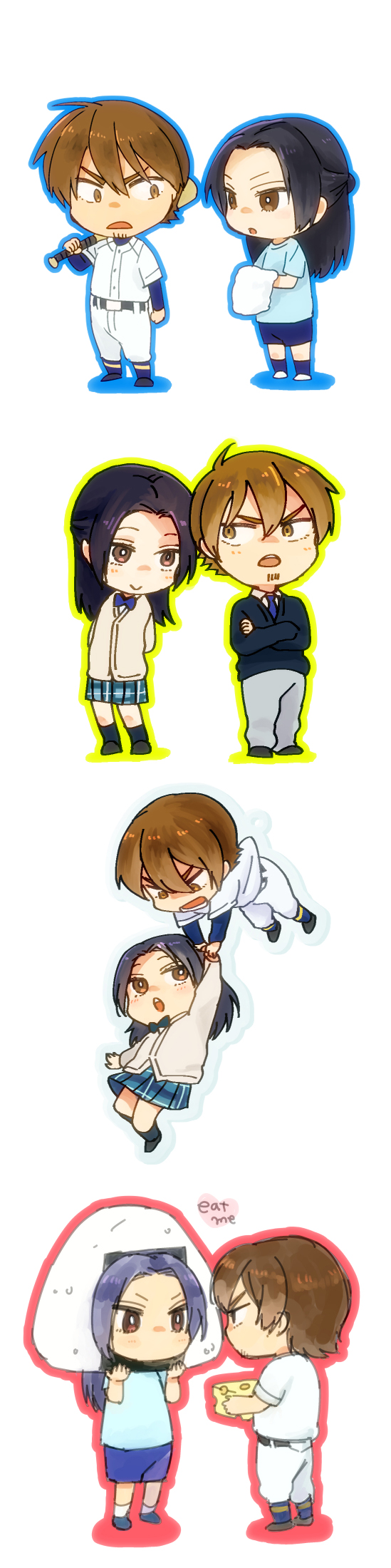 ace_of_diamond, facial_hair, fujiwara_takako, highres, isashiki_jun, long_hair, long_image, mabca