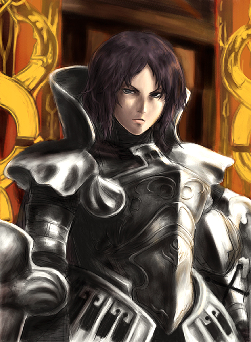 1girl, armor, bangs, black_hair, cowboy_shot, final_fantasy, final_fantasy_xii, fukuhara_tetsuya