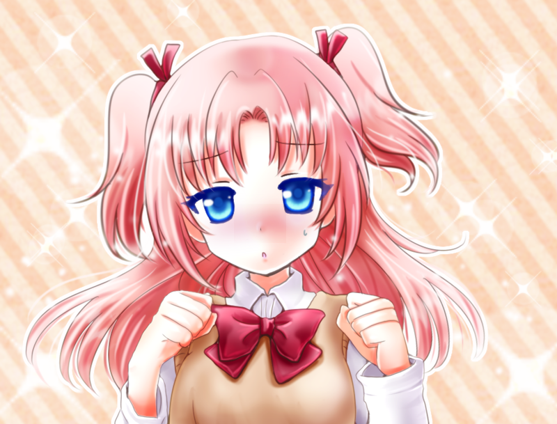 1boy, arikawa_hime, blue_eyes, blush, clenched_hands, himegoto, long_sleeves, looking_at_viewer