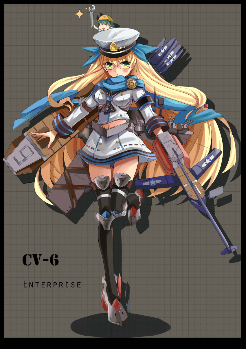 1girl, absurdres, blonde_hair, bow, bow_(weapon), crossbow, crossbow_bolts, fairy_(kantai_collection)