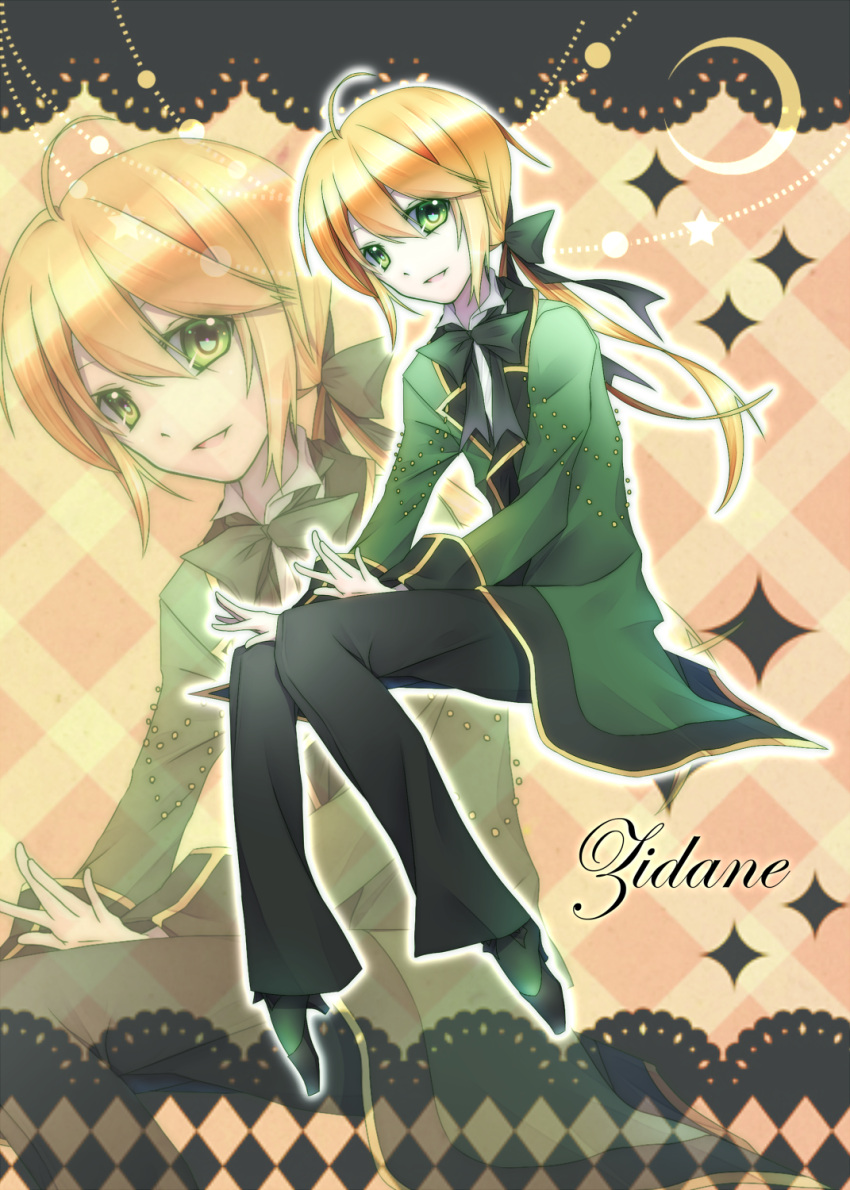 1boy, blonde_hair, green_eyes, highres, kawasaki_toiro, long_hair, original, solo