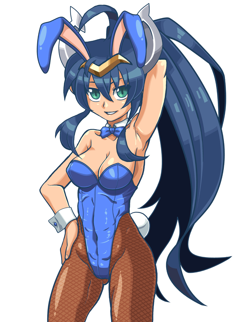 1girl, animal_ears, bowtie, bunny_tail, bunnysuit, character_request, detached_collar, female