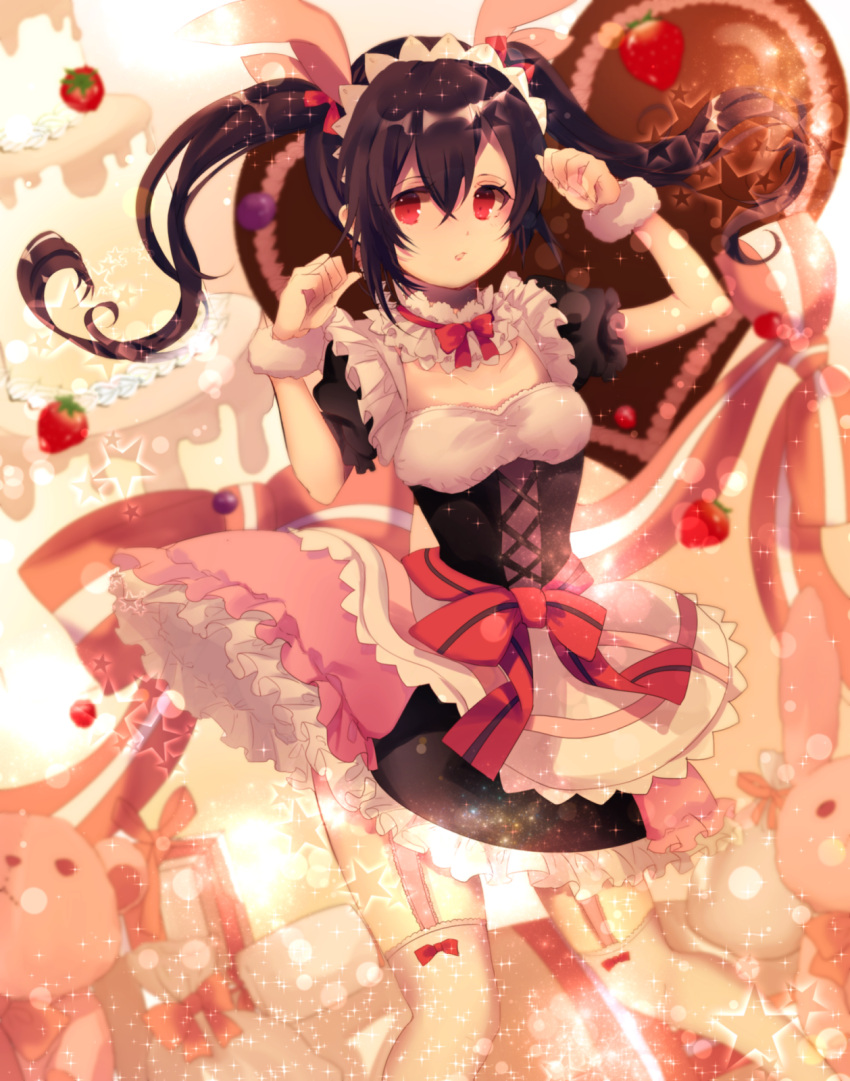 1girl, black_hair, bow, hair_bow, highres, love_live!_school_idol_project, m0chigo3, maid