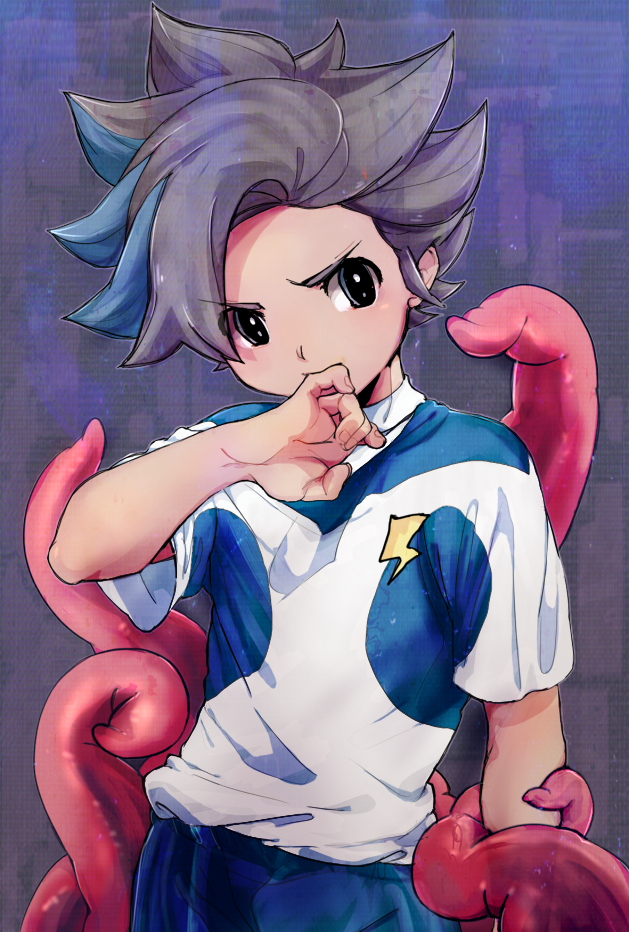 1boy, blue_hair, brown_hair, earth_eleven, ieiieiiei, inazuma_eleven_(series), inazuma_eleven_go, inazuma_eleven_go_galaxy