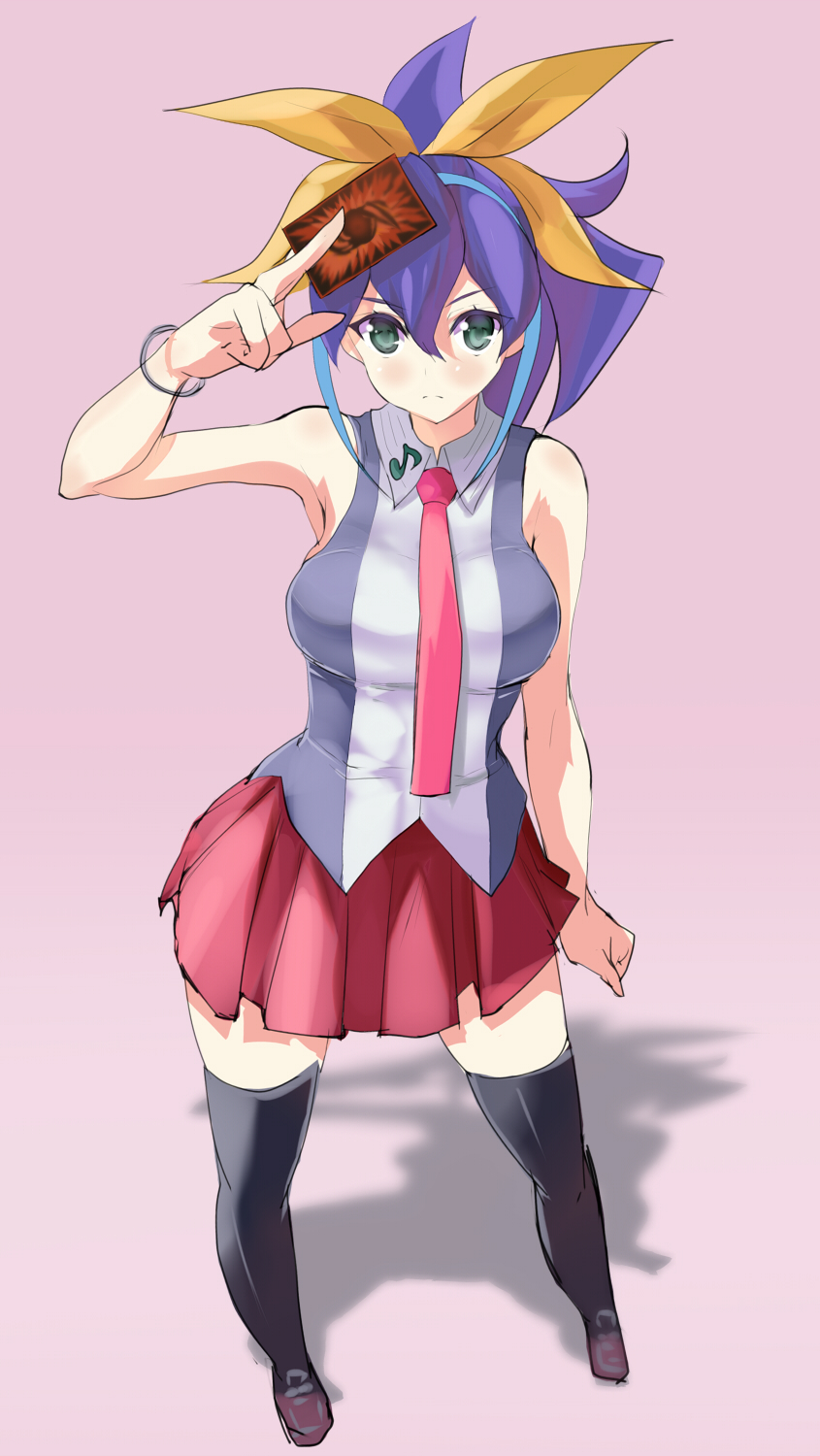 1girl, blue_hair, bow, breasts, card, green_eyes, hair_bow, highres