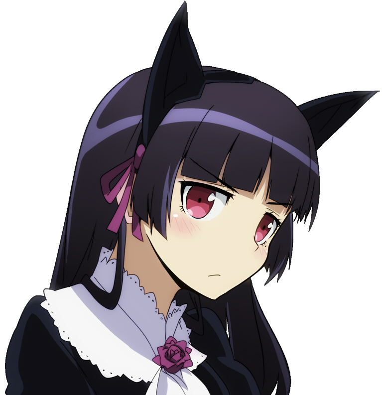 1girl, animal_ears, black_hair, gokou_ruri, gothic_lolita, lolita_fashion, long_hair, ore_no_imouto_ga_konna_ni_kawaii_wake_ga_nai